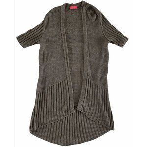 LAVIA 18 Brown Short‎ Sleeve Long Cardigan Sweater Viscose Made in Italy S
